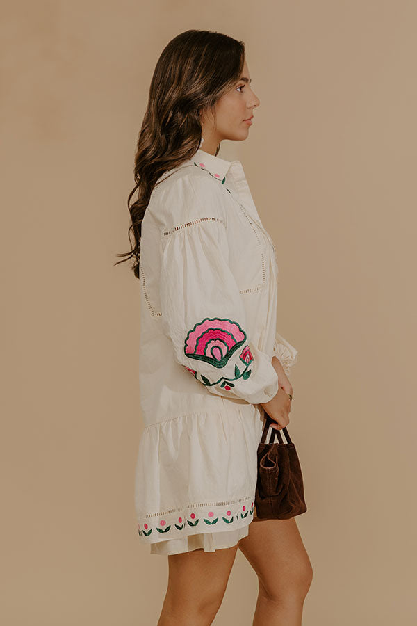 Soft Spoken Embroidered Mini Dress Image - 4