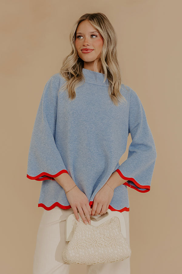 Sweet Day Knit Top in Light Blue Image - 3