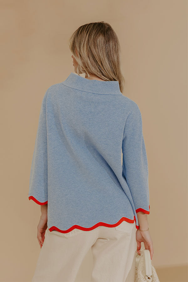 Sweet Day Knit Top in Light Blue Image - 5
