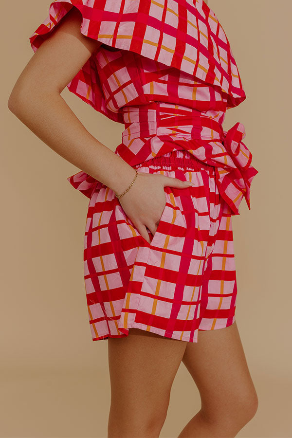 Pretty Chic High Waist Plaid Shorts Image - 3