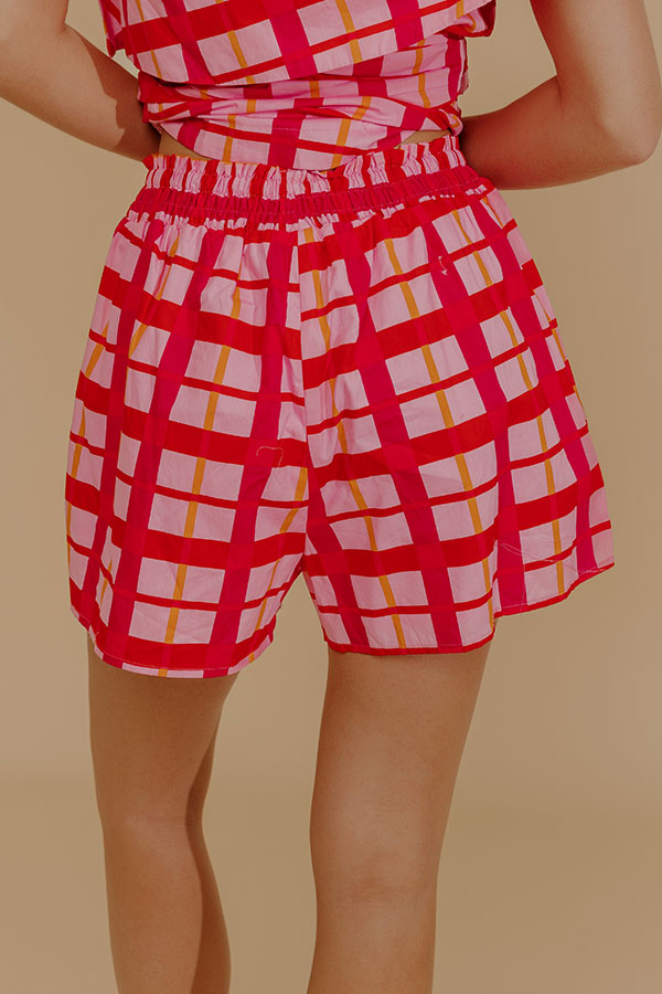 Pretty Chic High Waist Plaid Shorts Image - 5