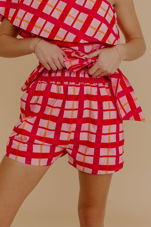 Pretty Chic High Waist Plaid Shorts Image - 4