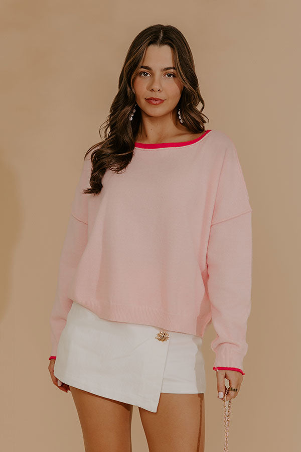 Weekend Wander Knit Sweater Top in Pink Image - 2