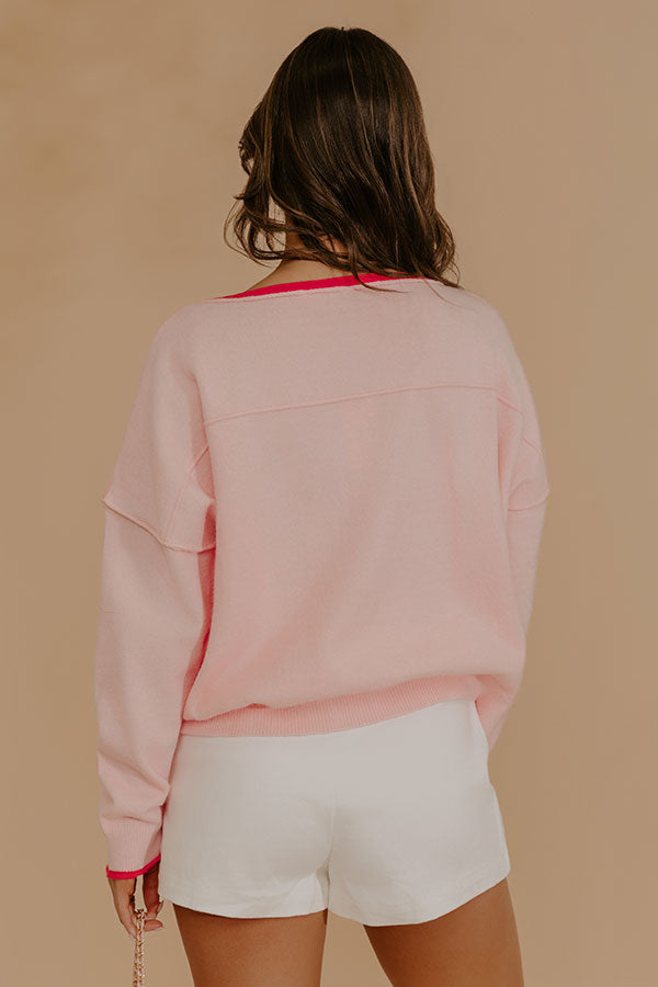 Weekend Wander Knit Sweater Top in Pink Image - 4