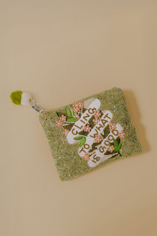Cling To What Is Good Beaded Coin Purse Image - 2