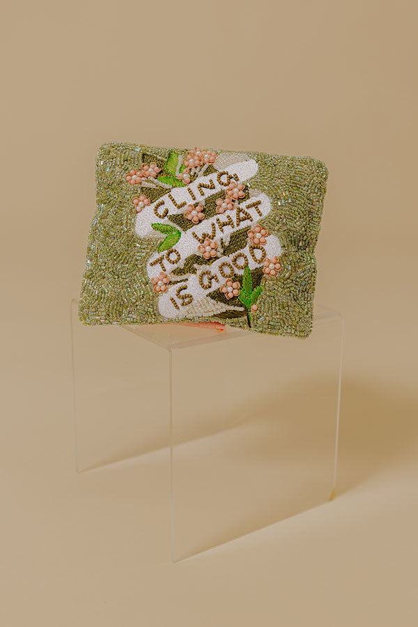 Cling To What Is Good Beaded Coin Purse Image - 1