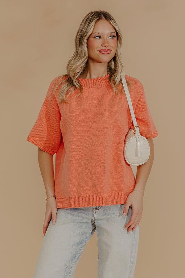 Sweet Spring Knit Sweater in Coral Image - 5