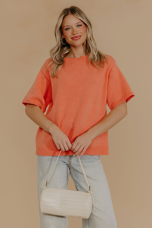 Sweet Spring Knit Sweater in Coral Image - 1