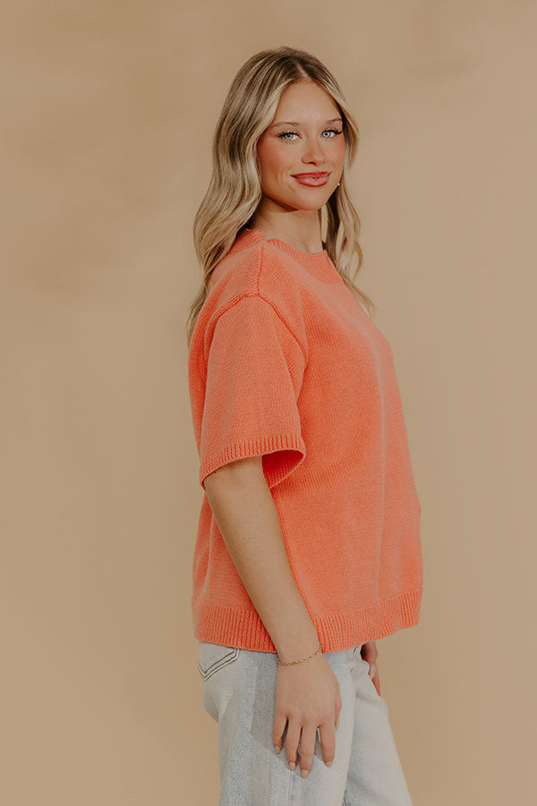 Sweet Spring Knit Sweater in Coral Image - 3