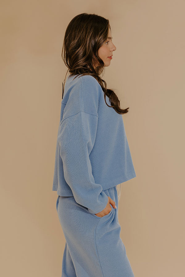 Weekend Away Knit Sweatshirt in Airy Blue Image - 2