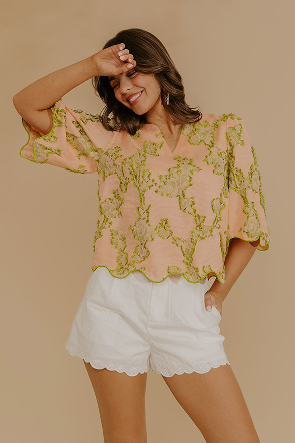 Pretty Poise Knit Floral Jacquard Top Image - 2