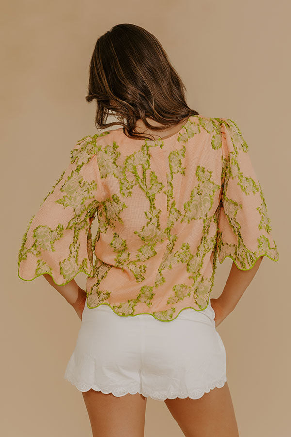 Pretty Poise Knit Floral Jacquard Top Image - 4