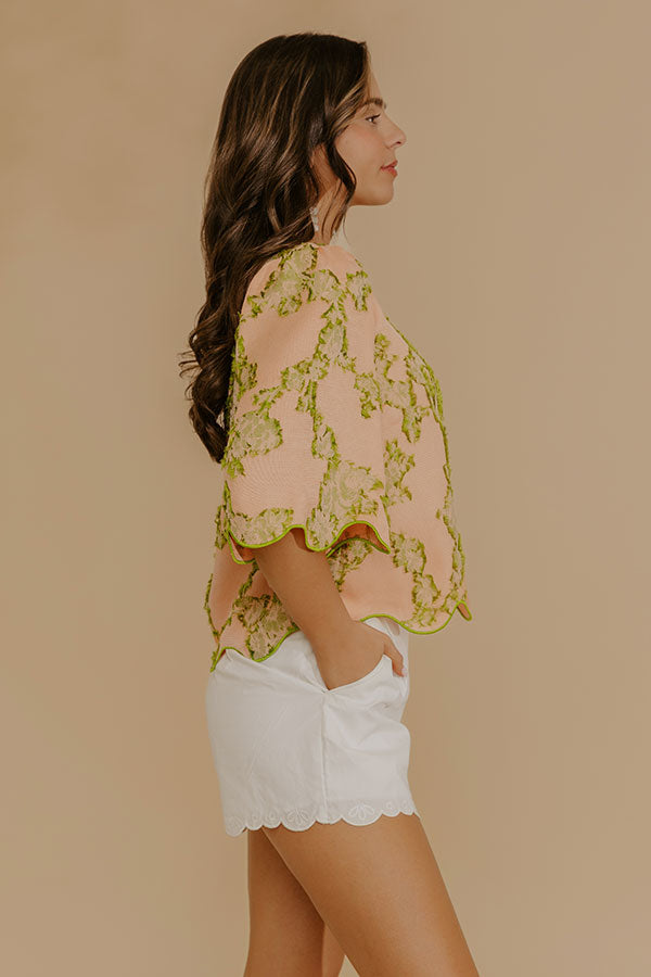 Pretty Poise Knit Floral Jacquard Top Image - 3