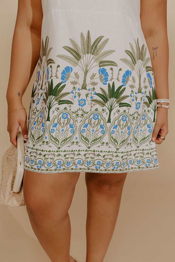 Afternoon in Amalfi Linen Blend Mini Dress Curves Image - 5