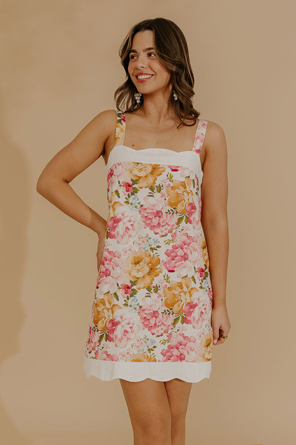 Paris en Fleurs Linen Blend Mini Dress Image - 3