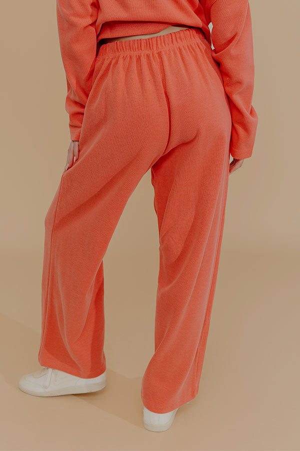 Weekend Away High Waist Knit Pants in Coral Image - 4
