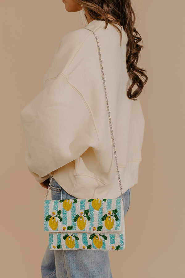 Lemon Love Beaded Stripe Clutch Image - 1