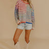 Colorful Personality Knit Stripe Cardigan Image - 1