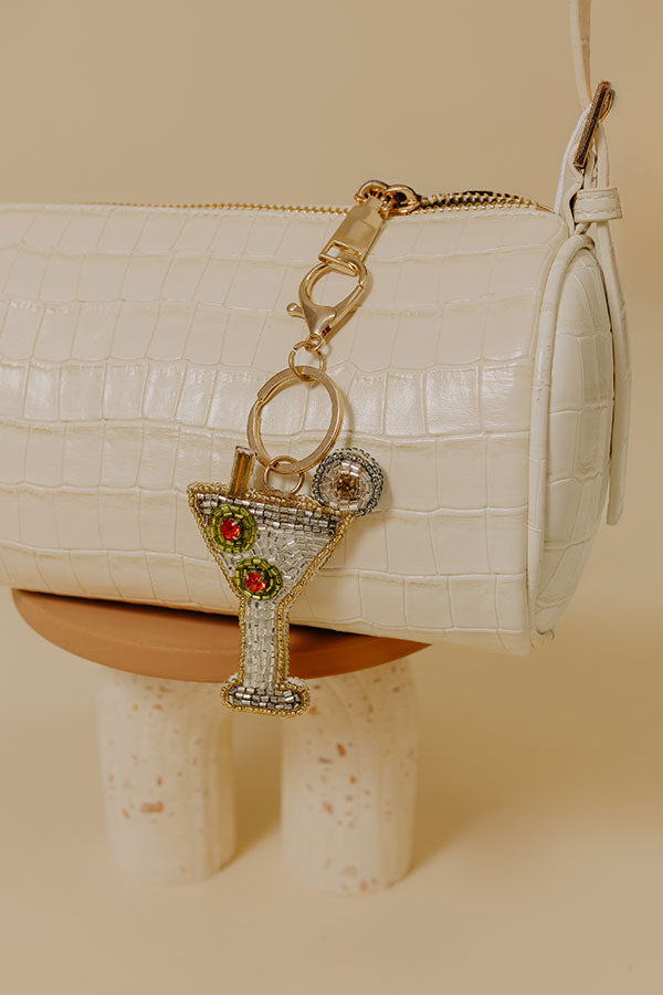 Martini Please Beaded Bag Charm Image - 2