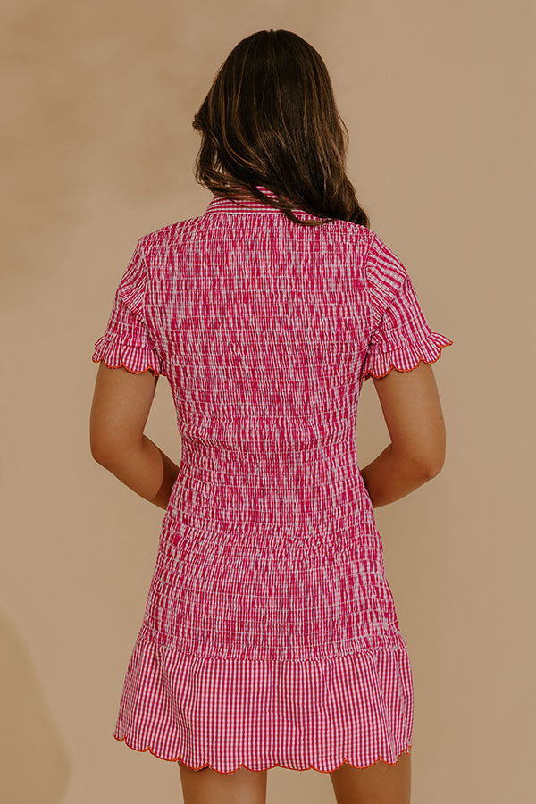 Pretty Picnic Smocked Gingham Mini Dress Image - 4