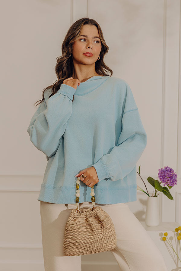 Sweet Comfort Vintage Wash Sweatshirt in Sky Blue Image - 1