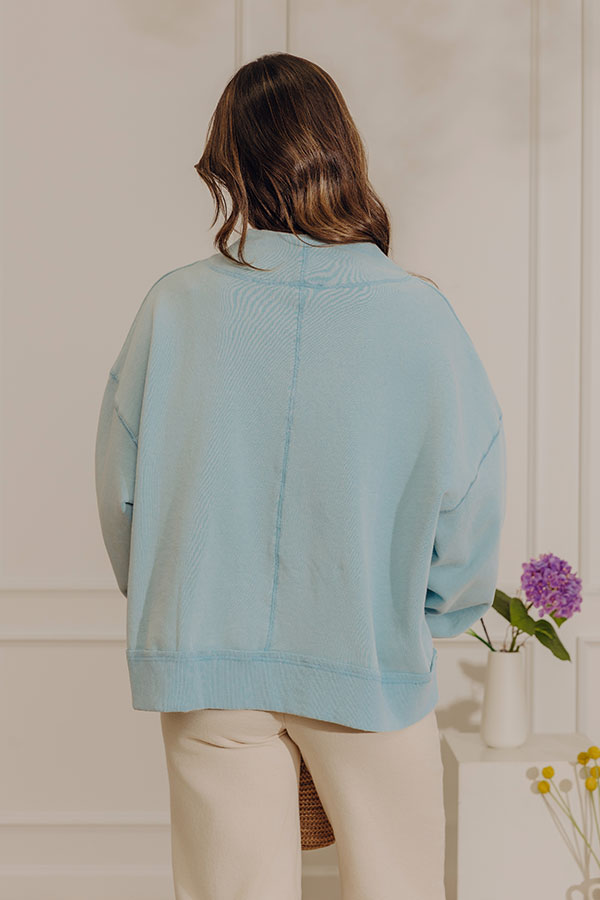 Sweet Comfort Vintage Wash Sweatshirt in Sky Blue Image - 4