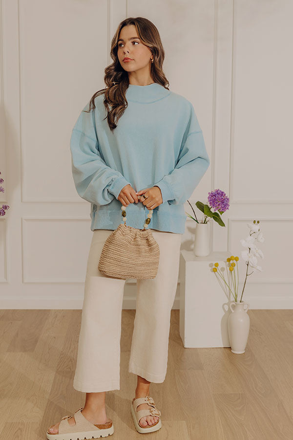 Sweet Comfort Vintage Wash Sweatshirt in Sky Blue Image - 5