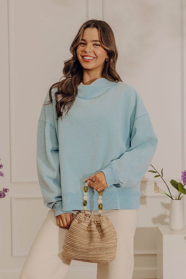 Sweet Comfort Vintage Wash Sweatshirt in Sky Blue Image - 2