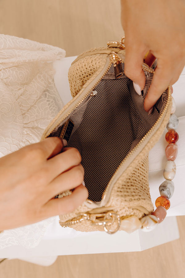 Rachel Straw Woven Purse in Natural Image - 2