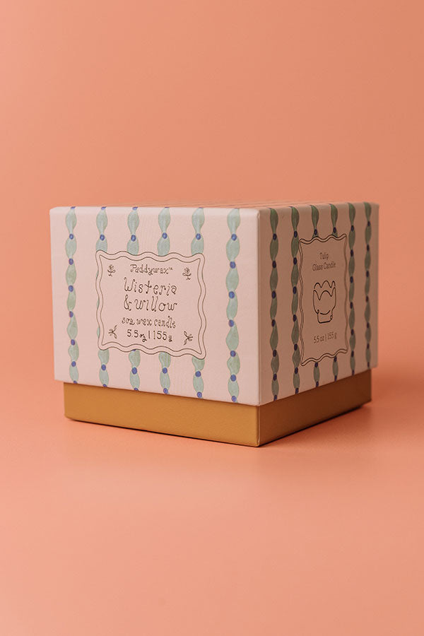 Paddywax Tulip Glass Candle in Wisteria and Willow Image - 3