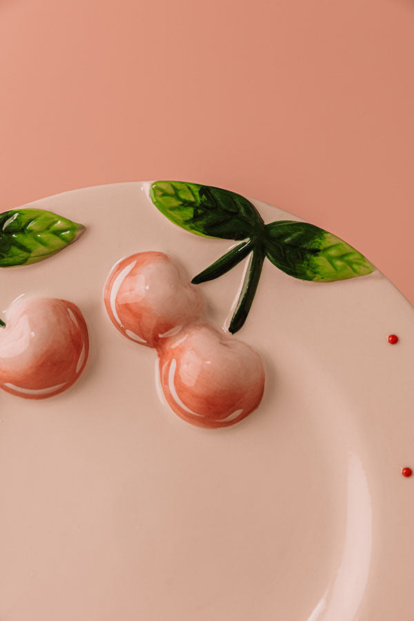 Mon Cheri Hand Painted Stoneware Plate Image - 2