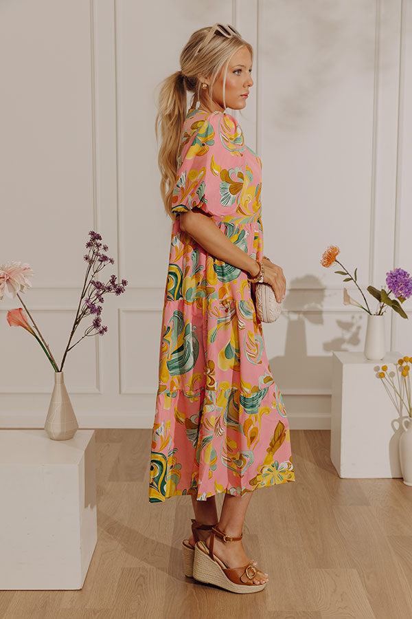 Happy Moments Tiered Midi Dress Image - 4