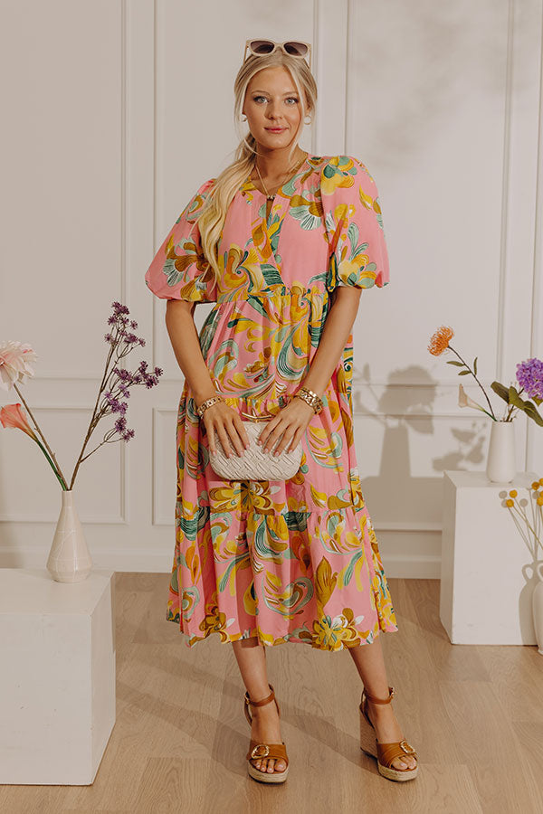 Happy Moments Tiered Midi Dress Image - 1