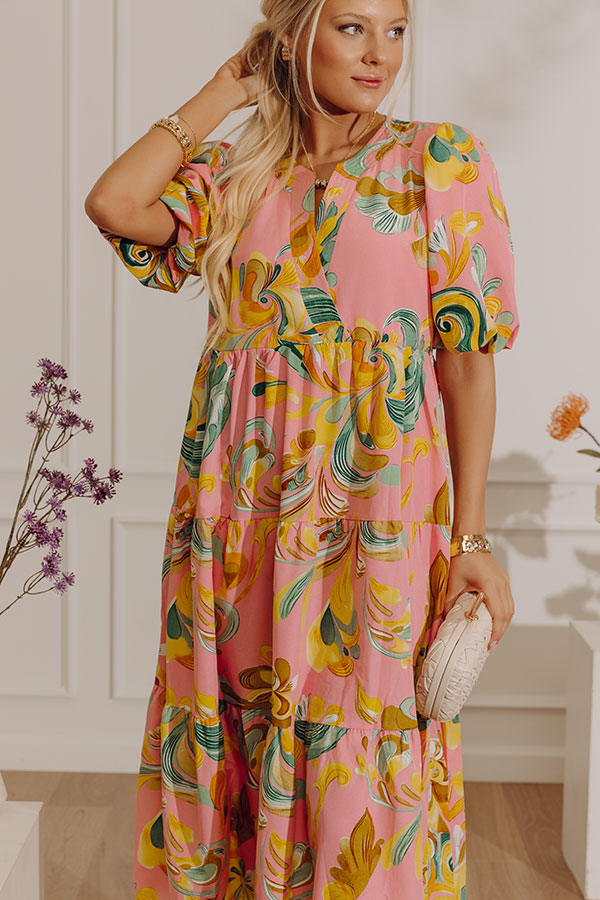 Happy Moments Tiered Midi Dress Image - 3