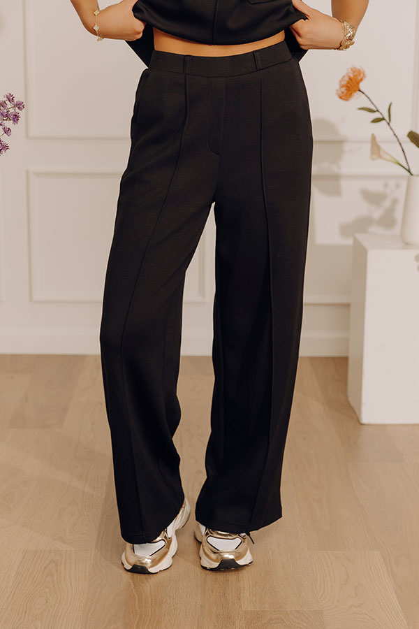 First Class Charm High Waist Wide Leg Pants in Black Image - 2