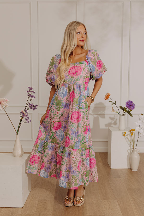Floral Bliss Poplin Midi Dress Image - 1