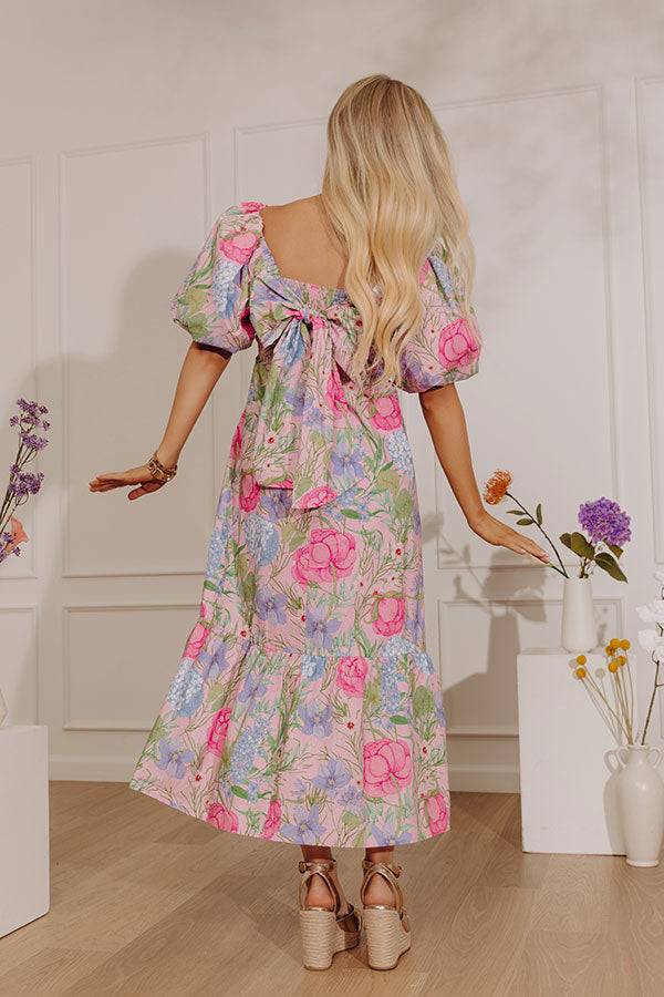Floral Bliss Poplin Midi Dress Image - 3