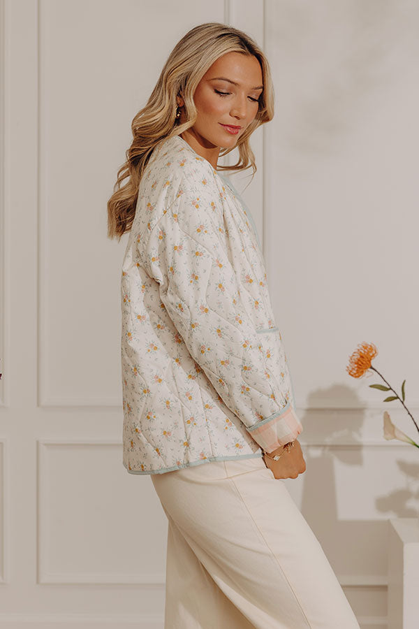 Fresh Cut Chic Floral Quilted Jacket Image - 4