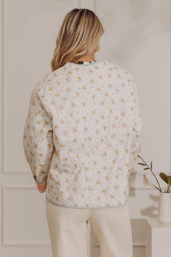 Fresh Cut Chic Floral Quilted Jacket Image - 5