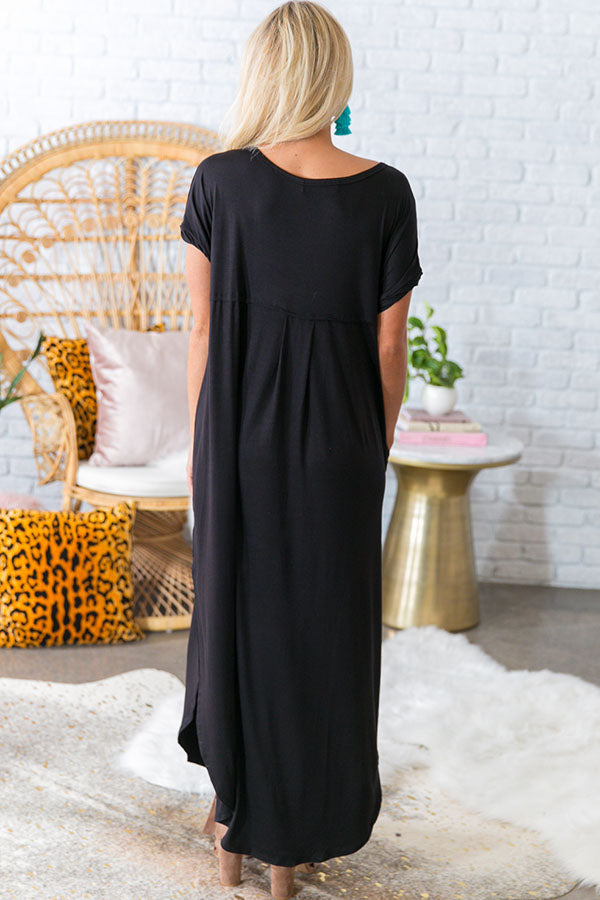 Beachy Keen T-Shirt Maxi in Black Image - 5
