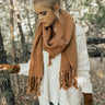 Pumpkin Patch Tasseled Blanket Scarf In Cinnamon Image - 1