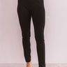 High Waist Fleece Lined Legging in Black Image - 1