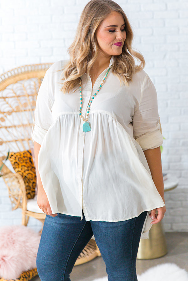 Backstage Beauty Babydoll Tunic in Ivory • Impressions Online Boutique