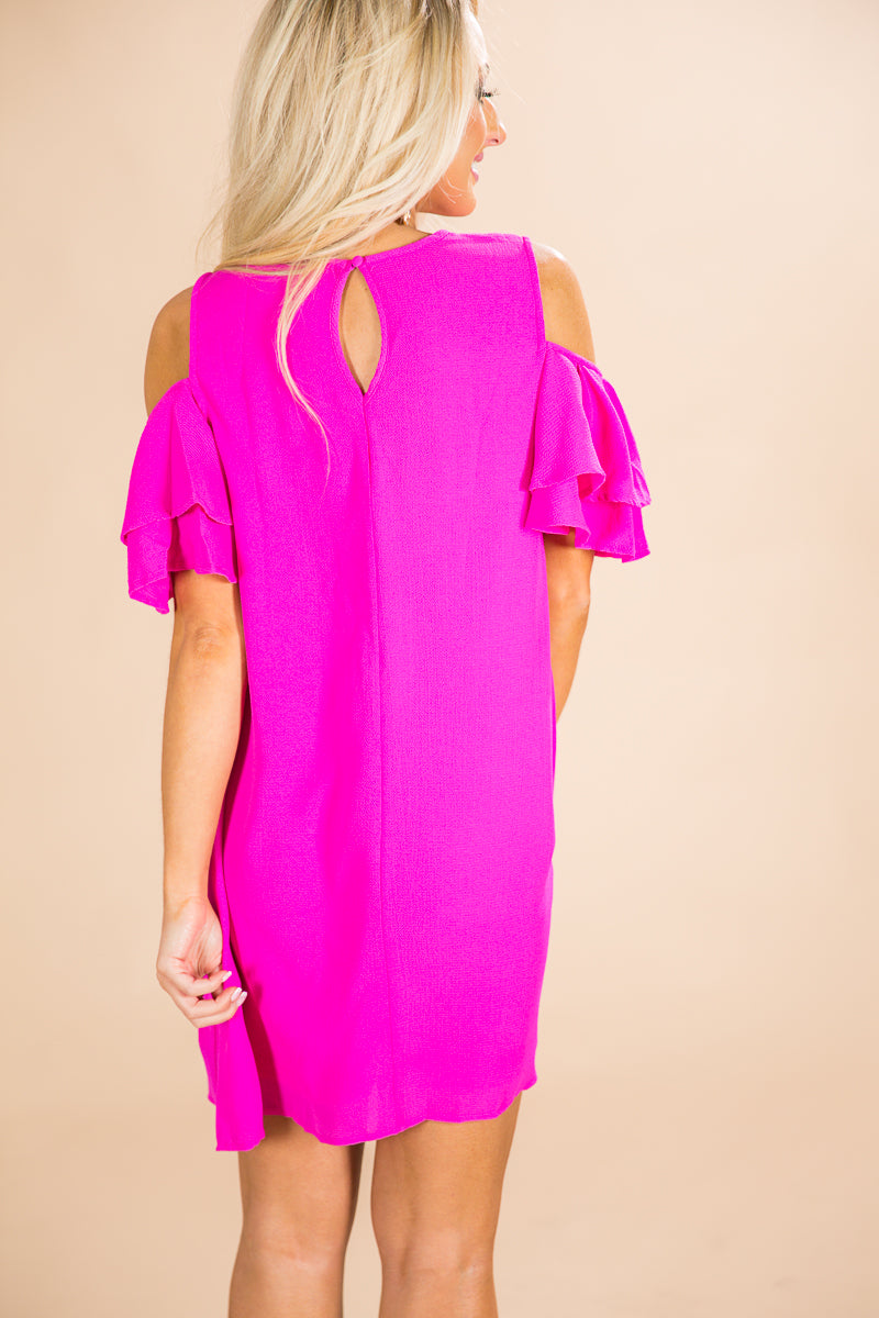 You Know You Love Me Dress in Fuchsia Image - 4