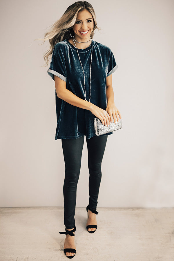 Velvet Sass Tee in Indigo Blue Image - 1