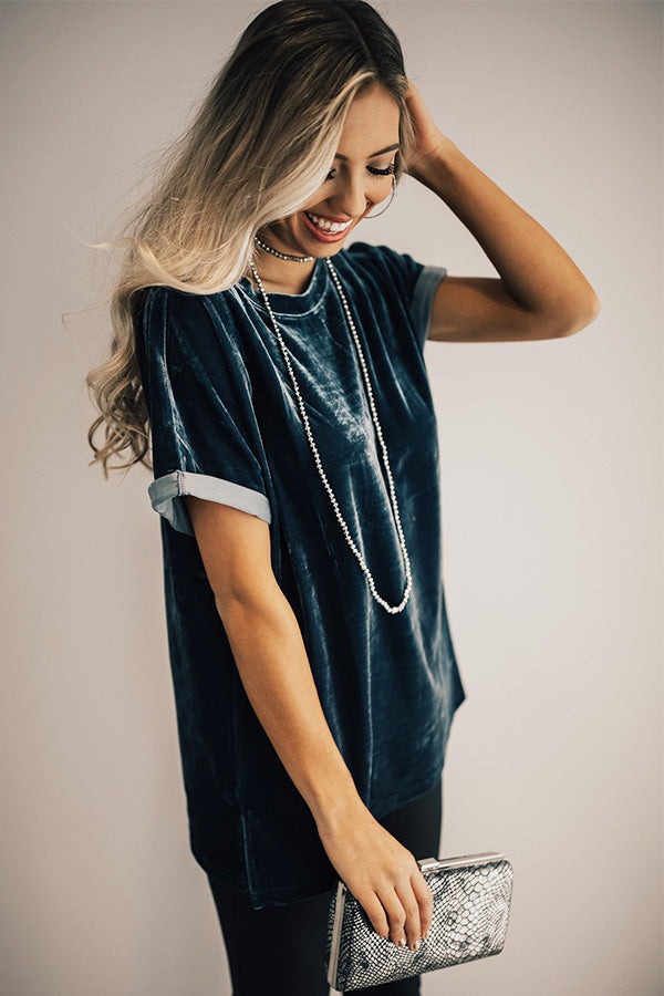 Velvet Sass Tee in Indigo Blue Image - 3