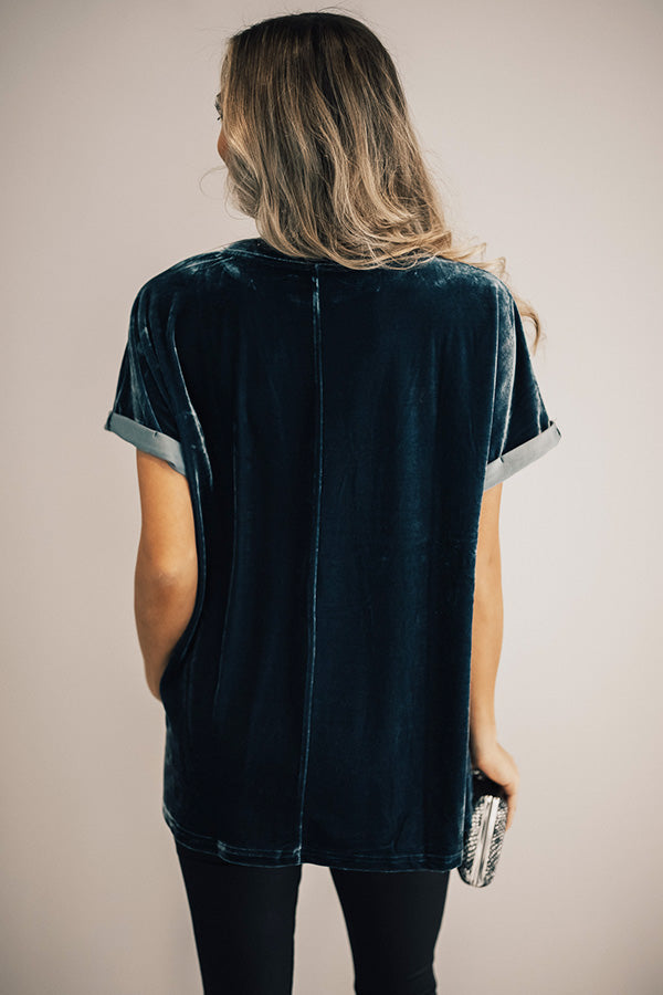 Velvet Sass Tee in Indigo Blue Image - 5