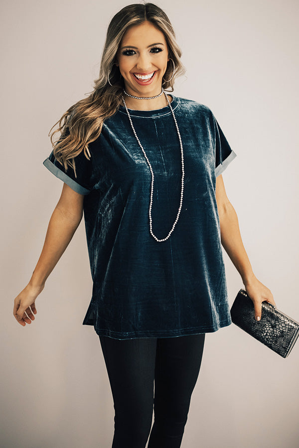 Velvet Sass Tee in Indigo Blue Image - 4