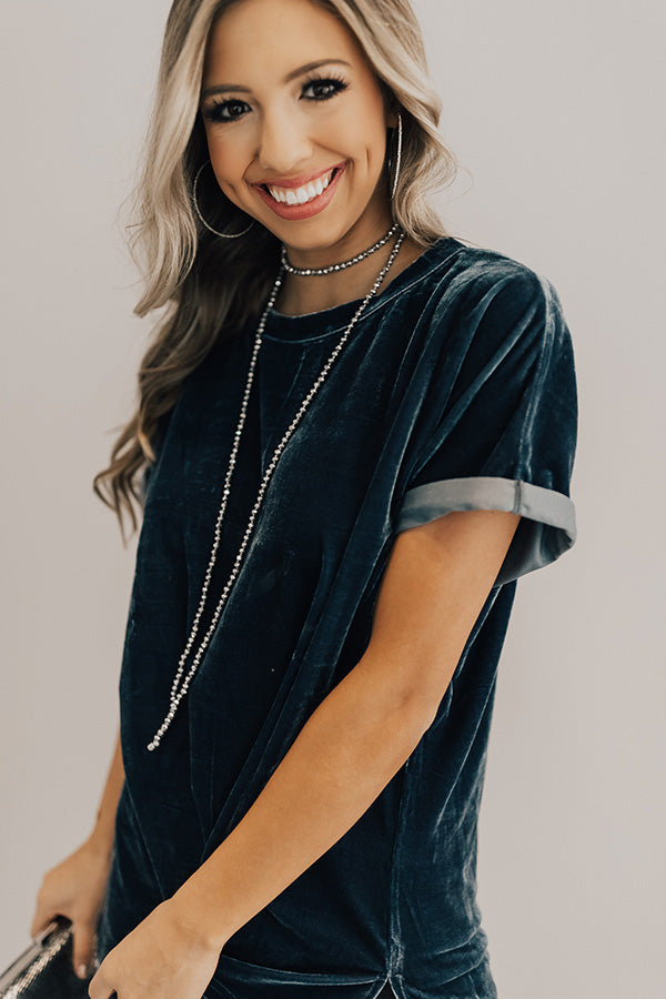 Velvet Sass Tee in Indigo Blue Image - 2