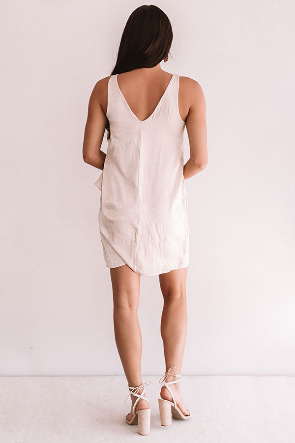 Glow For You Ruffle Dress In Iced Latte Image - 4